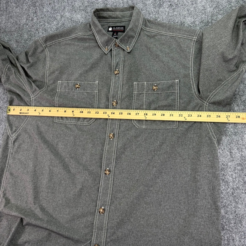 Alaskan Hardgear Duluth Trading Shirt Men XL Grey Bush Pilot Button Down Stretch - Picture 8 of 12